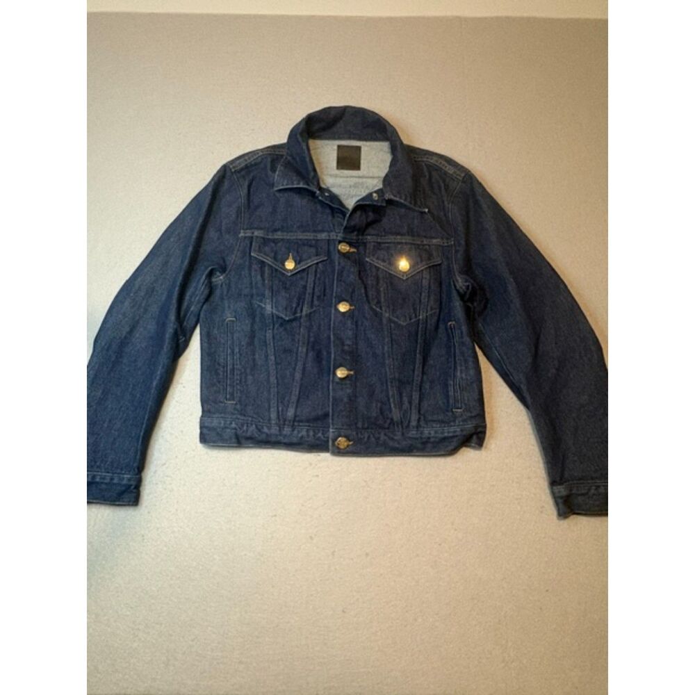 Goldsign Blouson Sleeve Denim Jacket Womens Small Dark Wash Sample NWOT